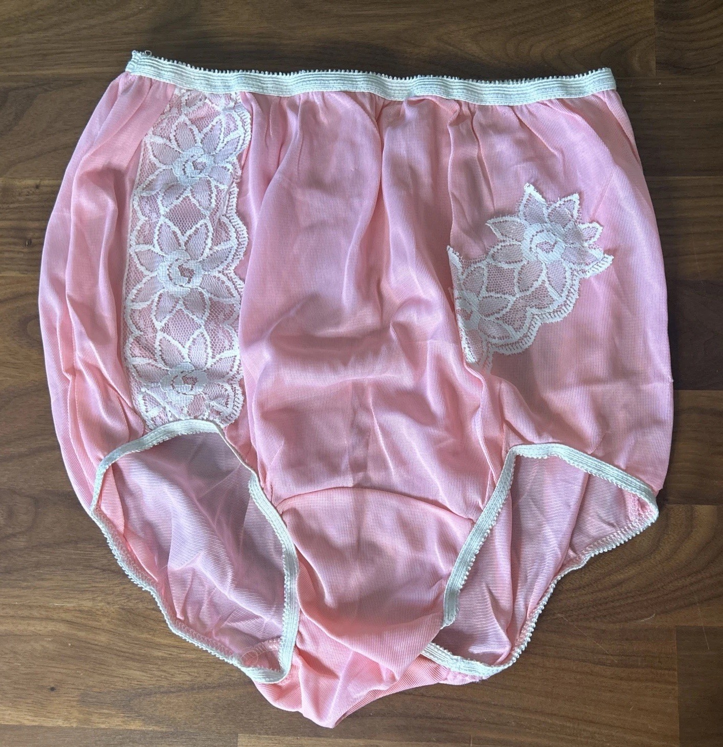 Vtg Carol Brent Ward Panties Second Skin Sz L Pink Acetate Nylon Double