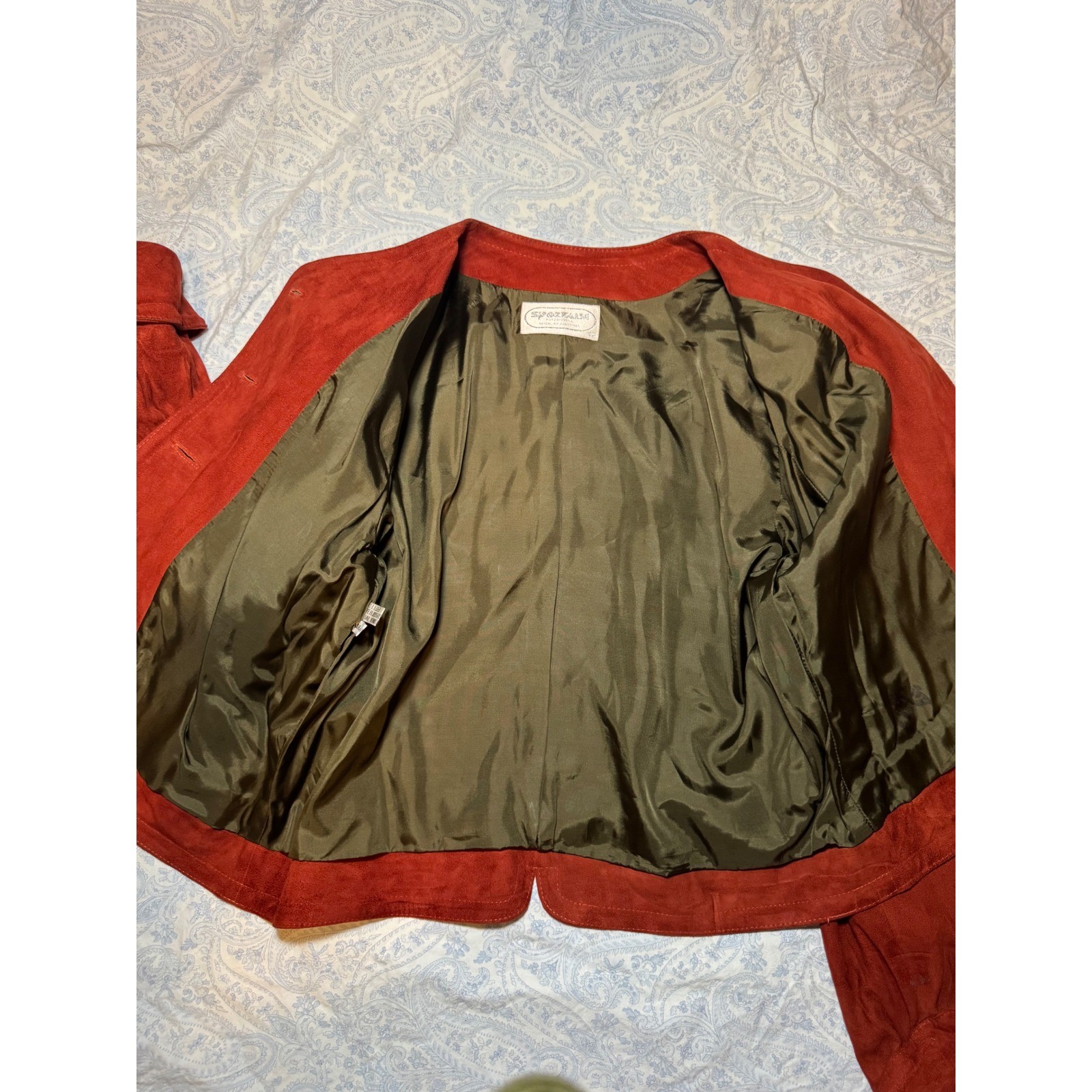 Sportalm Kitzbühel Vintage Suede Leather Jacket Rust Red Made in Austria EU 44