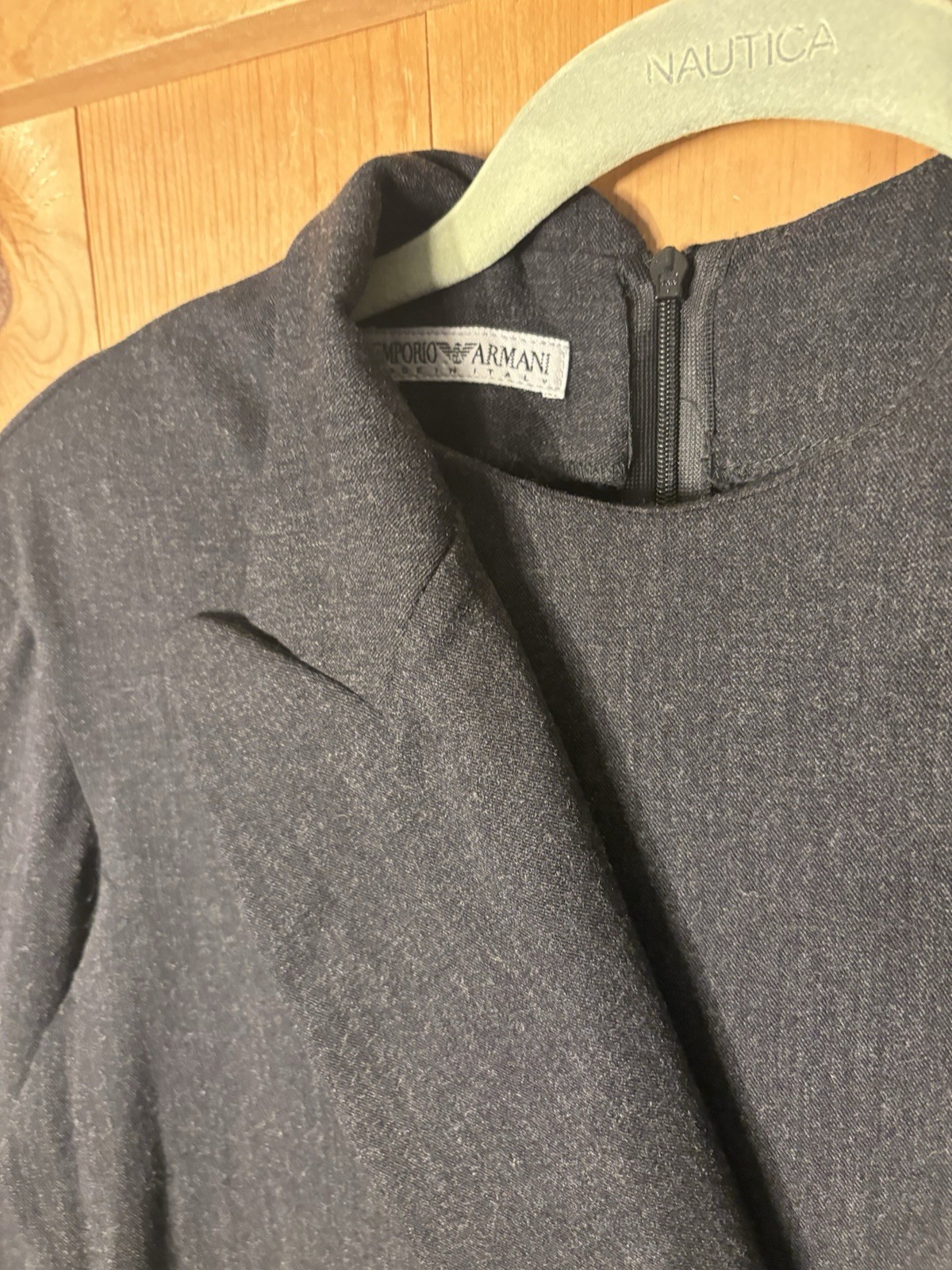 VTG Emporio Armani black asymmetric double-front blazer ROMPER Wool XS/S 36/26”