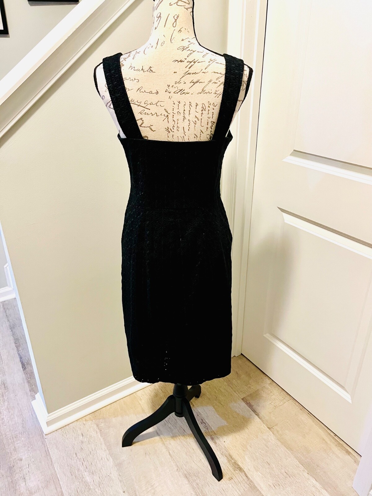 VTG Nanette Lapore Black Eyelet Corset Dress Sleeveless Size 8, STUNNING, EUC