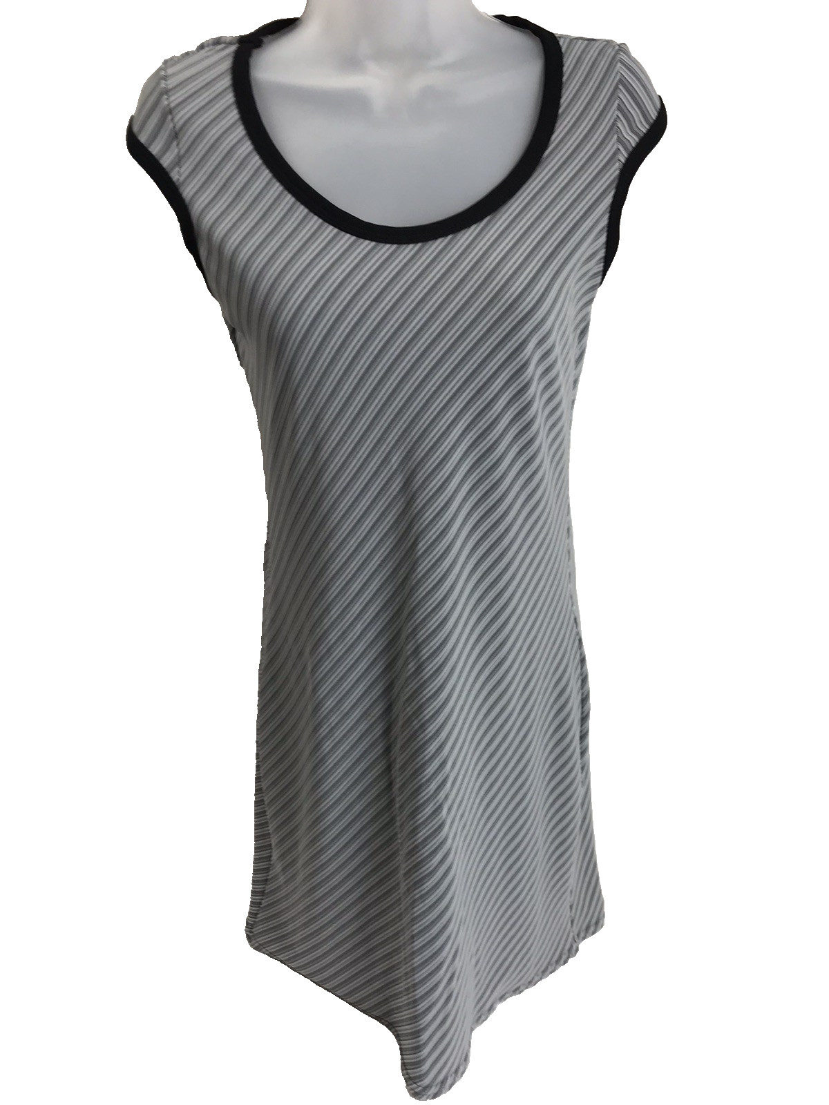 Joule Women’s Vintage 90’s Black Stretch Striped Geo Dress Retro Grunge L