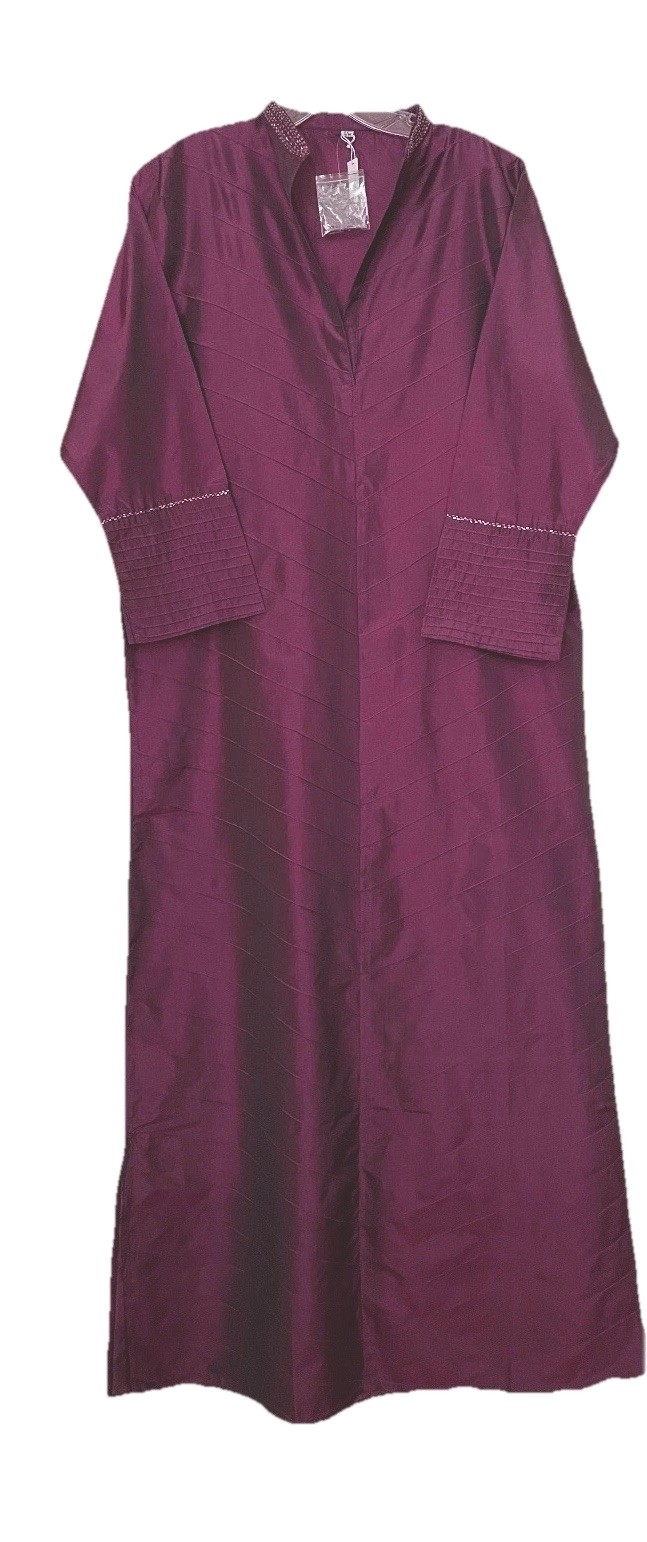 Sudha Kaftan Long Caftans Dress Gown Maxi Tunic Women Robe Beaded Pleated NWT