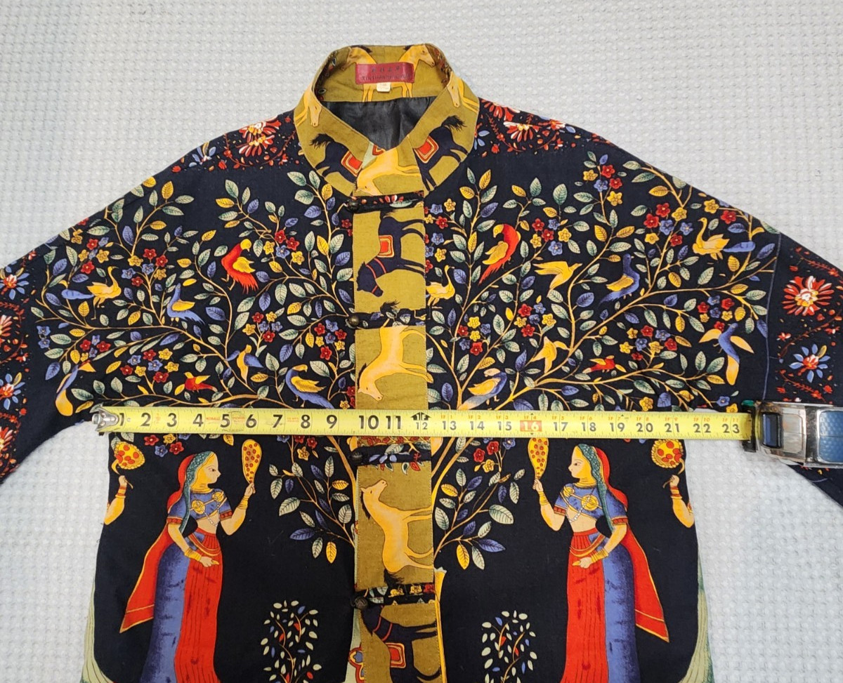 Vtg Women’s Asian Indian Bali Style Folk Art Jacket Wearable Art Tree Of Life