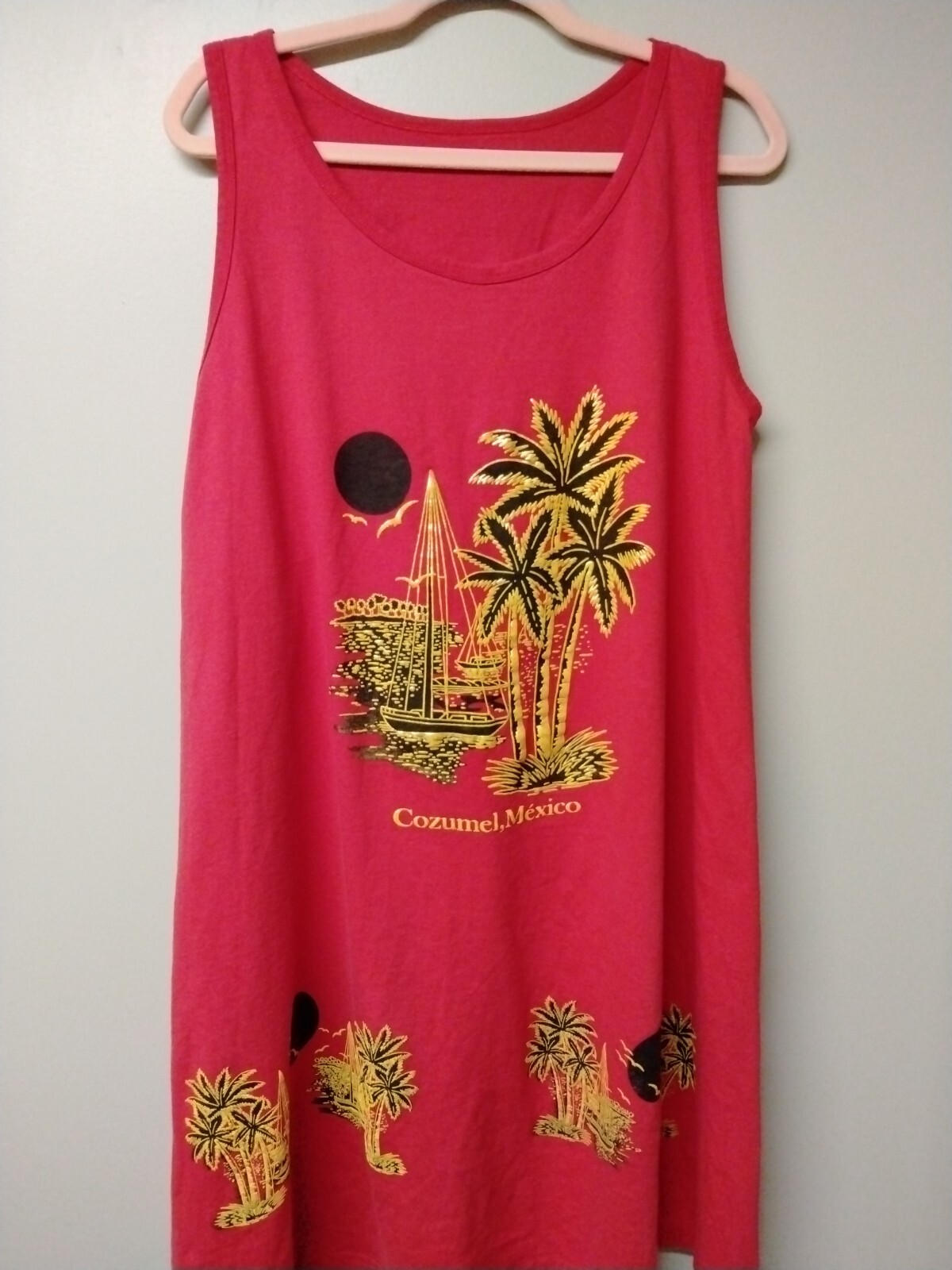 Vintage Cozumel, México 1990s Maxi Tank Dress/Cover Up XL. Rare find!