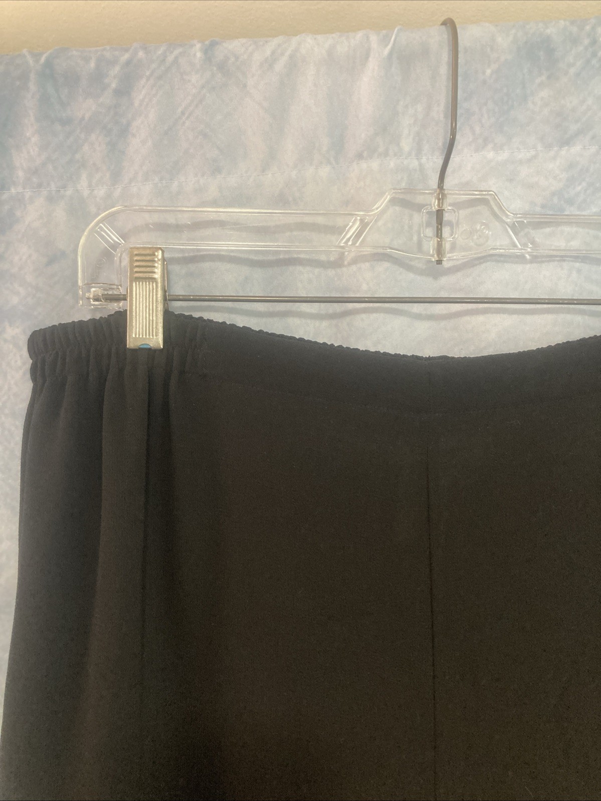 Vtg 90s Y2K Adrianna Papell Black Sheer Wide Leg Palazzo Pants Beaded Floral 1X