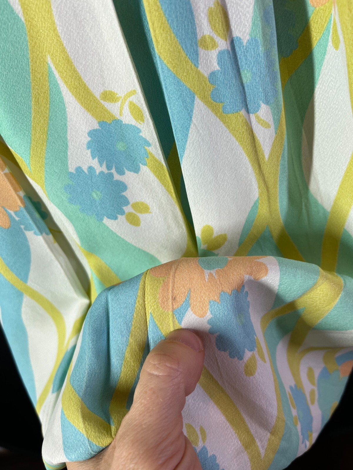 Vintage 1960s Homemade Pastel Floral Blouse Skirt Set