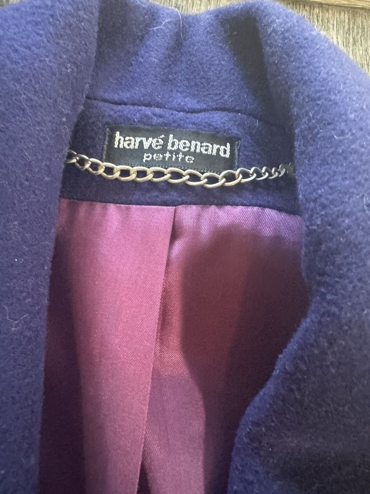 Vintage 100% Wool Trench Coat Purple Petite USA Union Made Retro S-M
