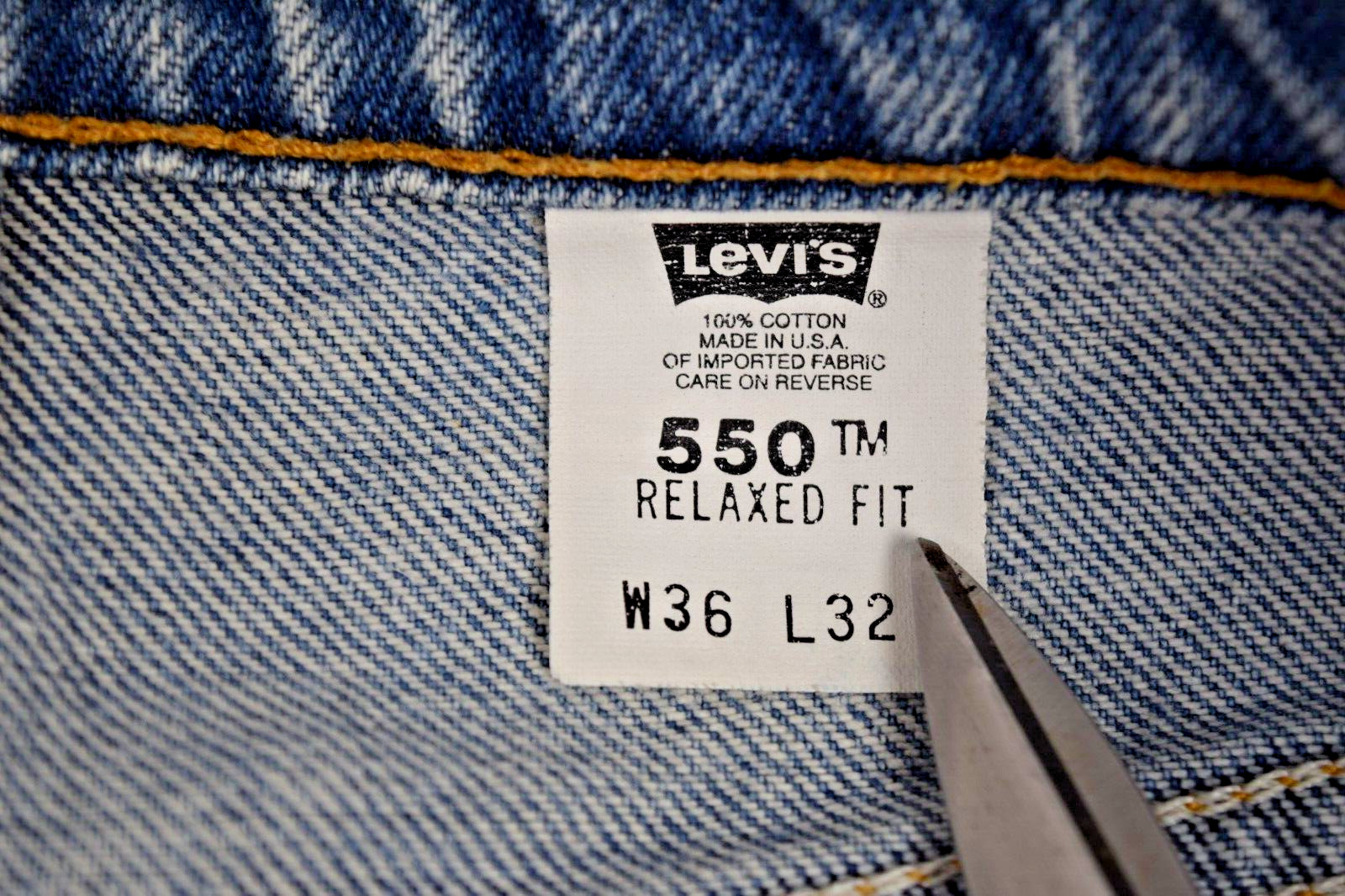Vintage Levis 550 Fade Jeans Relaxed Actual 33 x 30 90s Made USA c.1997