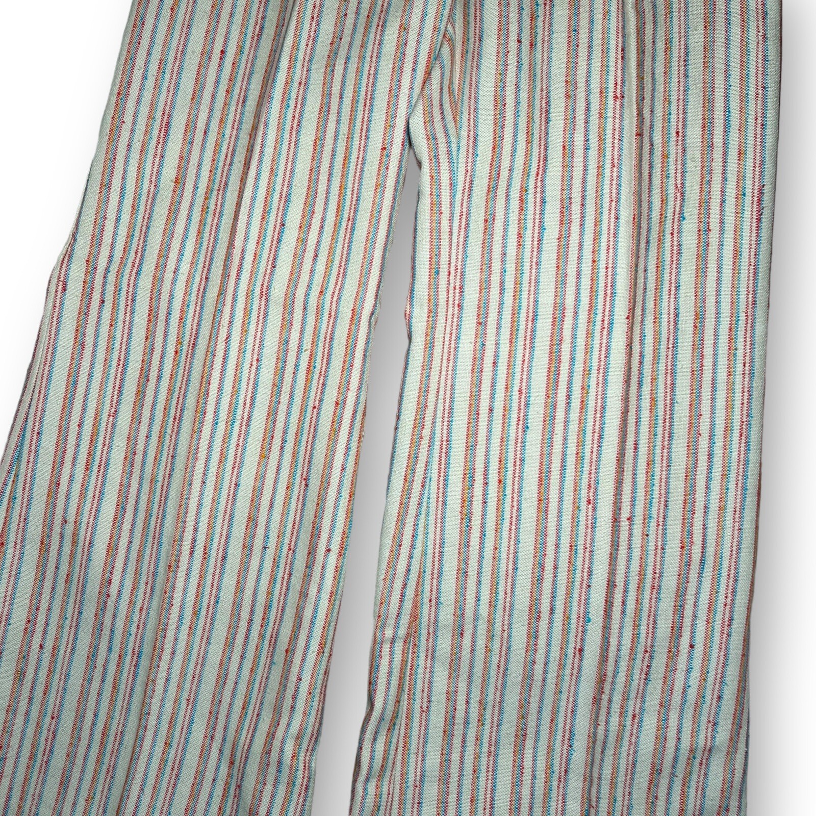 Deadstock Vtg 1970s UFO Vertical Stripe Bell Bottoms Flares Nappy Pants 28×30