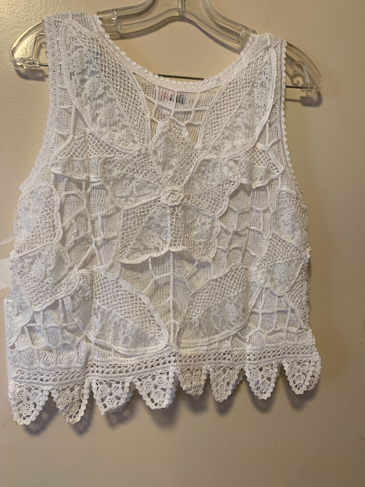 Lim’s 3 Piece Set White Jacket Top & Skirt Crochet Size S NWT