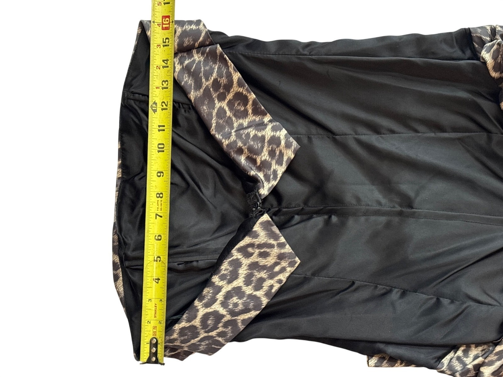 Vintage 80s San Martin Evening Gown: Strapless Black Satin Leopard Taffeta Dress
