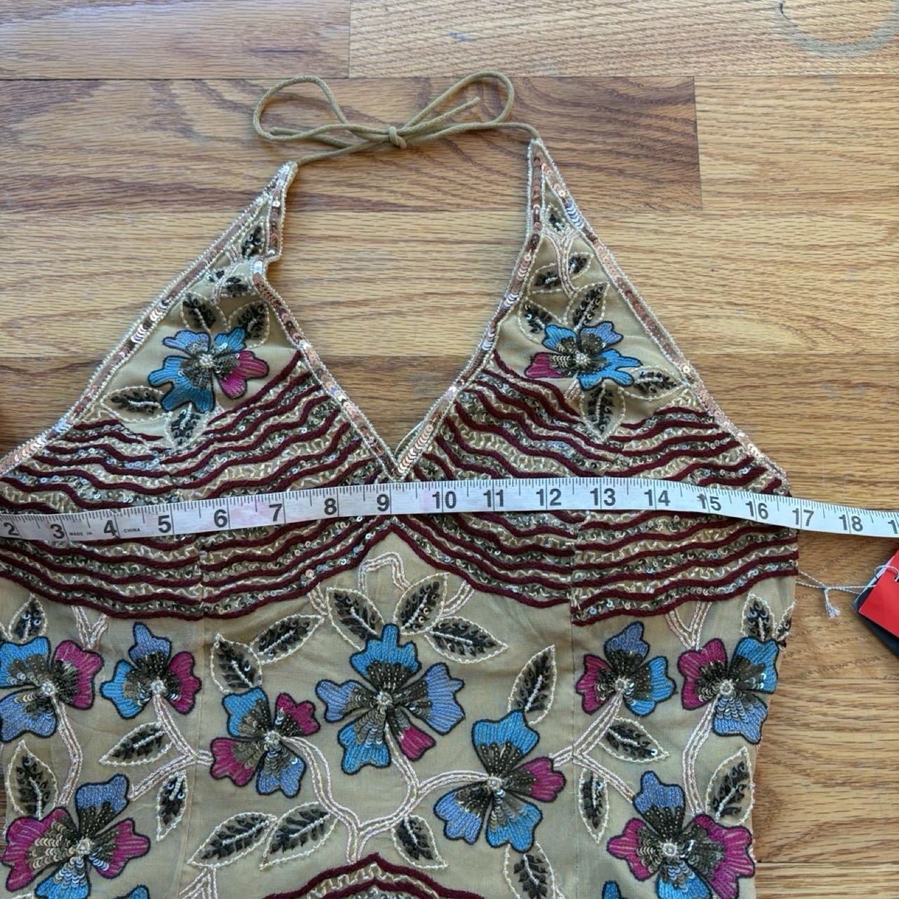 Y2K aftershock beaded halter corset | Deadstock Fairycore Boho Size m