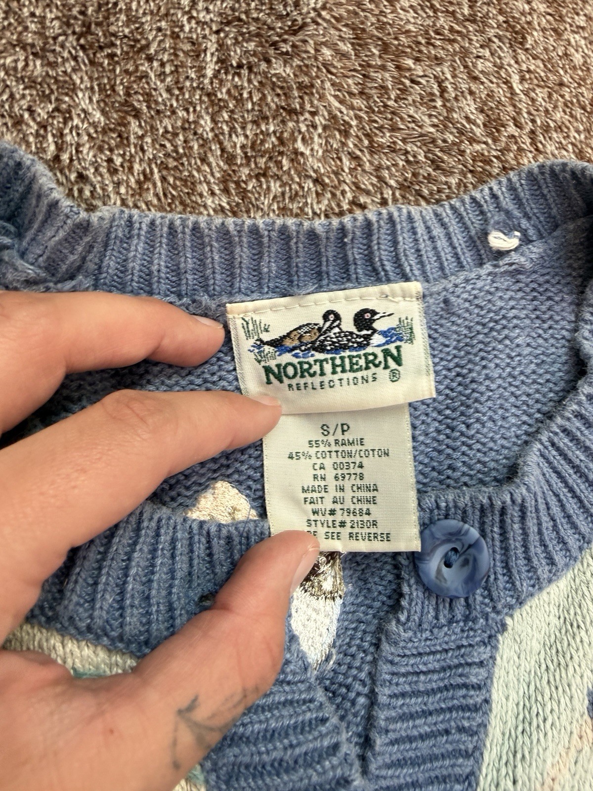 Vintage Bird Knit Cardigan Cottagecore Grandma Granny 90s Northern Reflections S