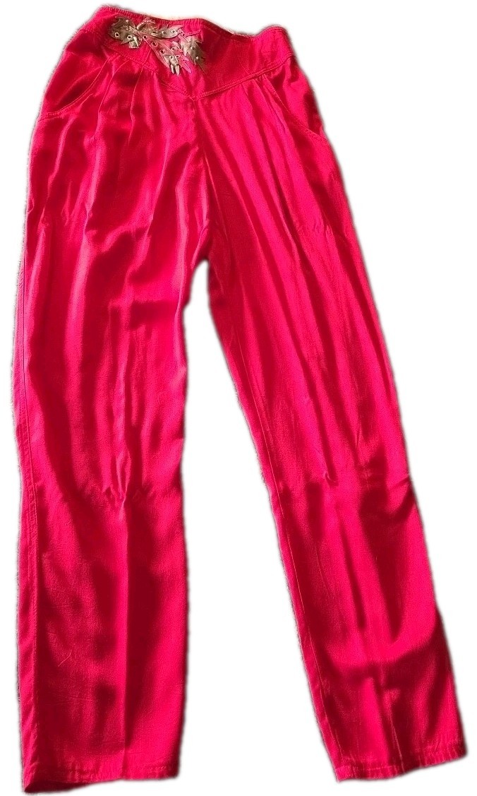 Vtg 80’S IIF Red Glam Pantsuit Sz 10 Mini Cape Jacket & Pants Statement Emblshd