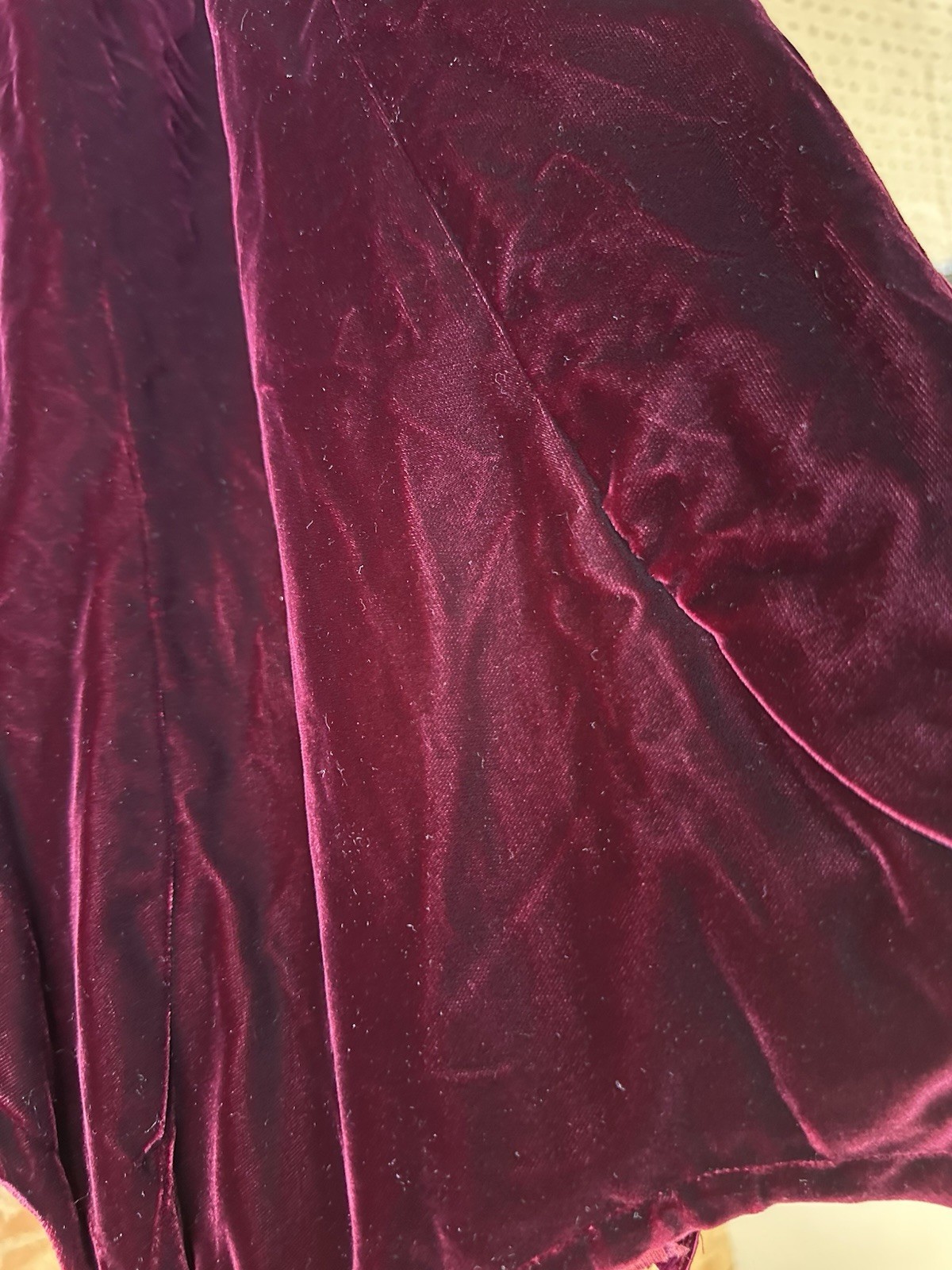 Vintage 90s Handmade Wine Burgundy Red Velvet A-line Dress XS Whimsigoth