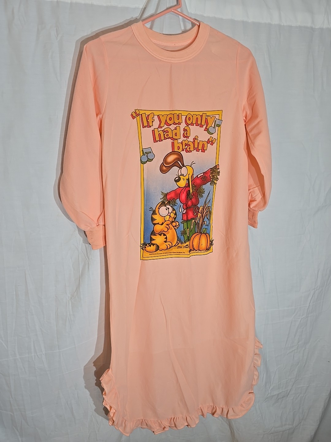 1978 RARE Nightgown GARFIELD the Cat With ODIE Night Shirt Pajamas by Jim Davis