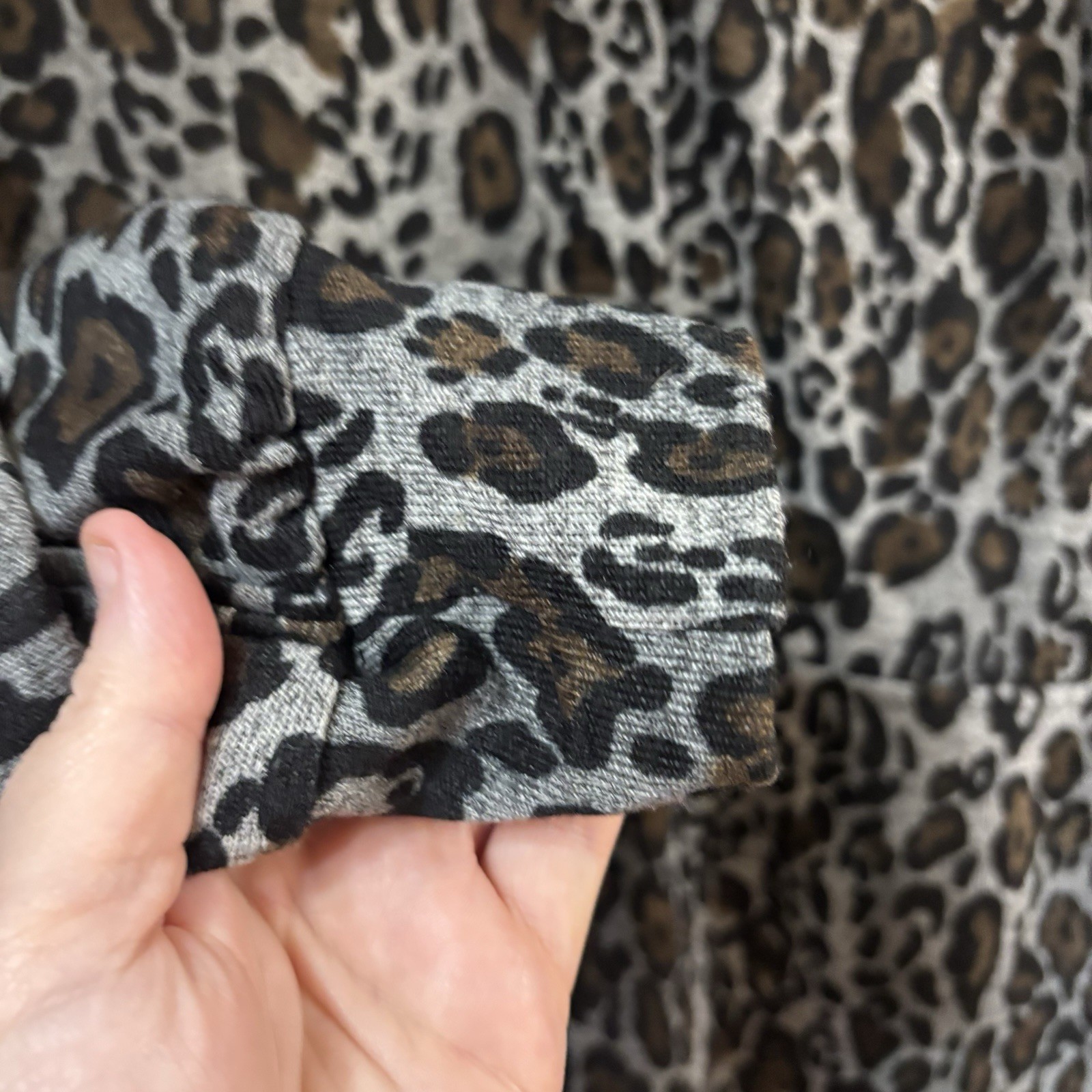 Vintage aDressing Woman Women’s Soft Knit Animal Print Dress Safari Chic XS