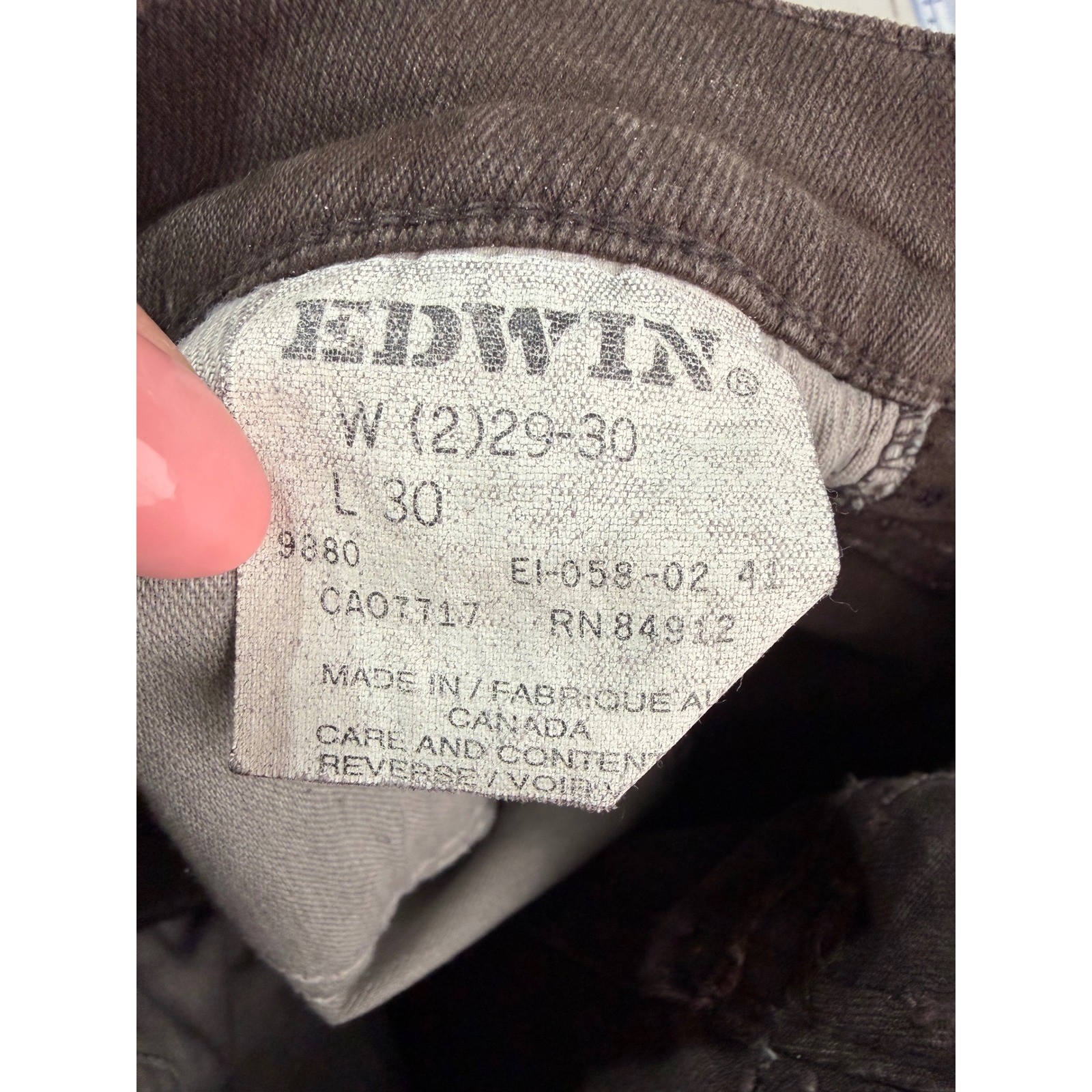 Edwin Skinny Jeans Unisex 29×30 Black Faded Vintage 90s Stretch Grunge Indie