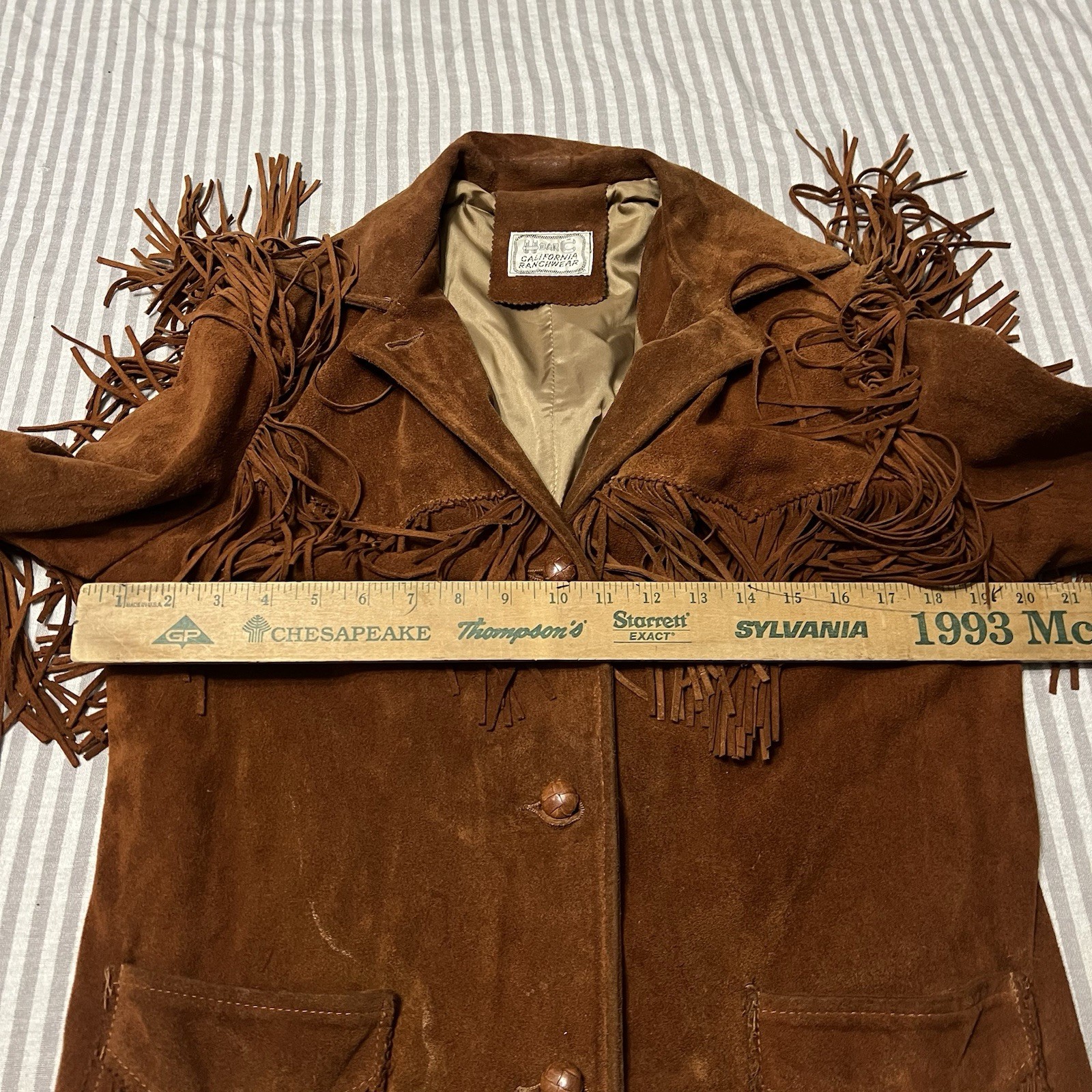 Vintage H Bar C Western Jacket Suede Leather California Ranchwear 1980s