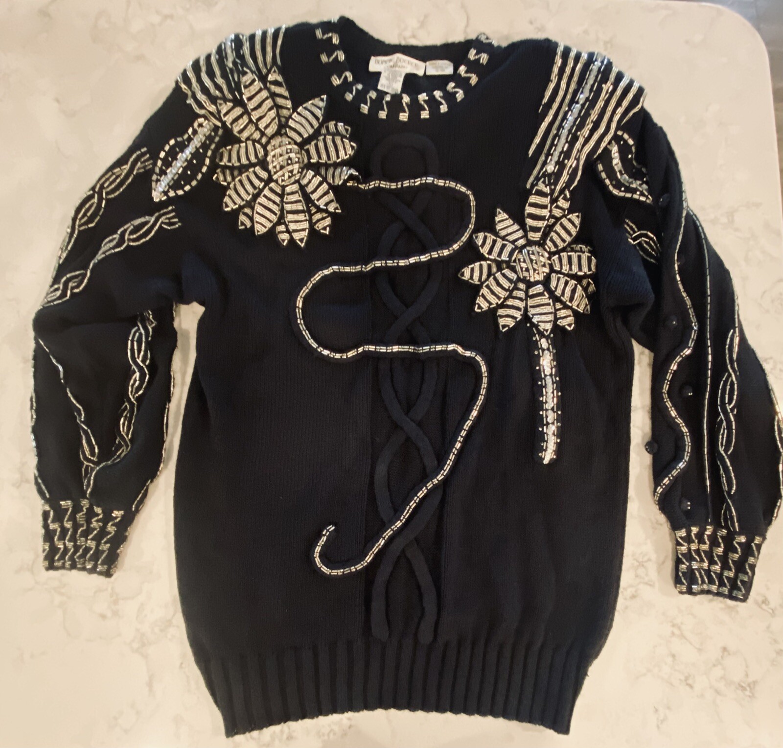 Vintage 1988 Bonnie Boerer Embellished Sweater Size S