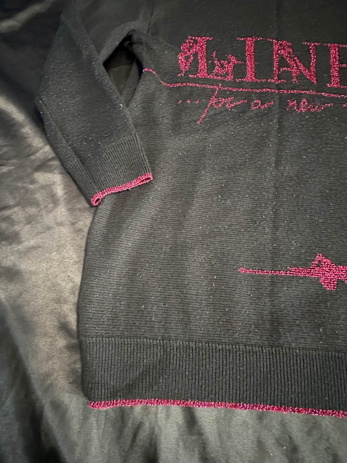 Mondi Vtg LINEA „For a new time” Women’s Sweater Size L Pink Metallic Germany