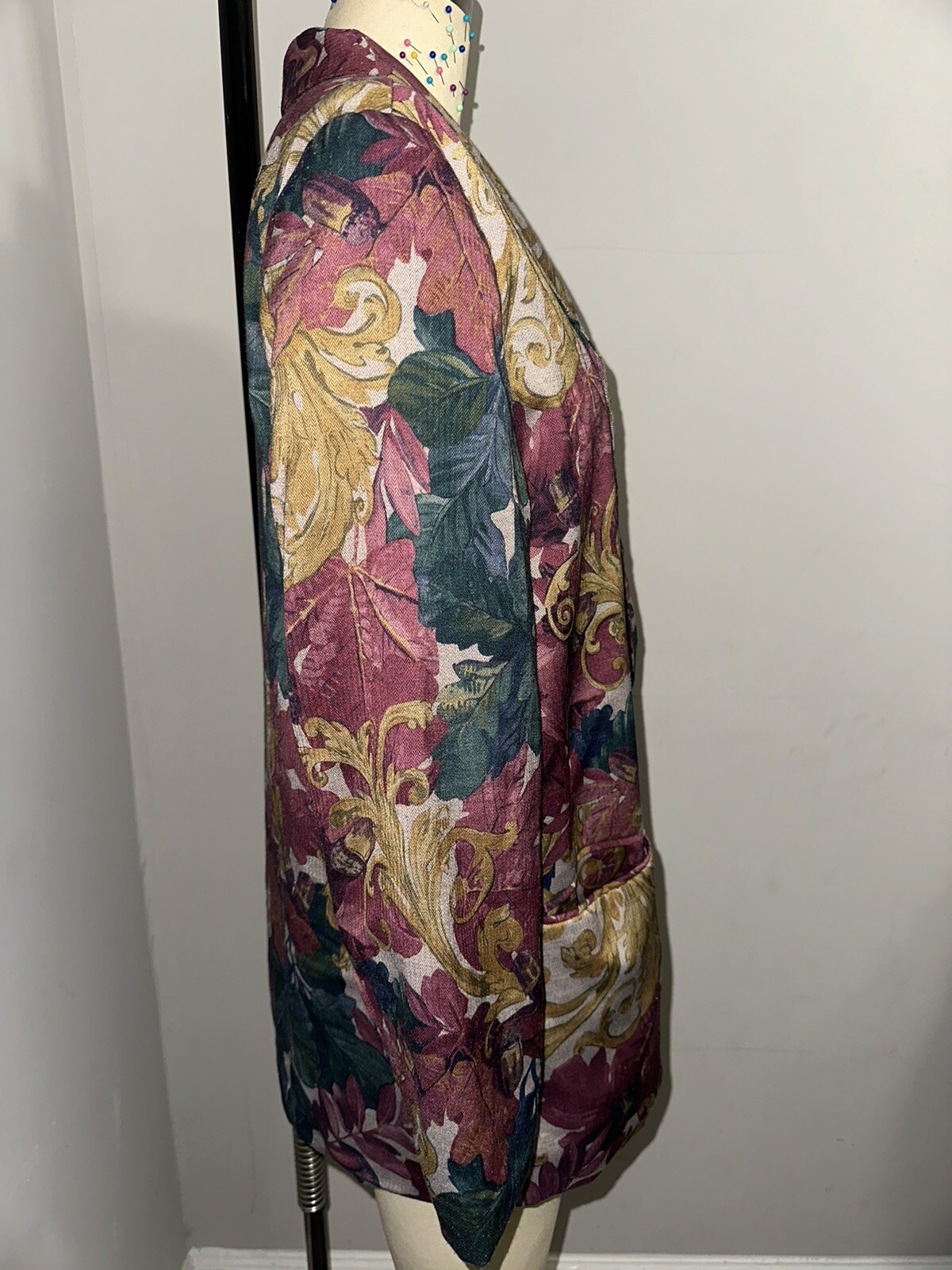 Part One Vintage 80s 90s Womens 12 Single Button Floral Career Blazer Sport Coat
