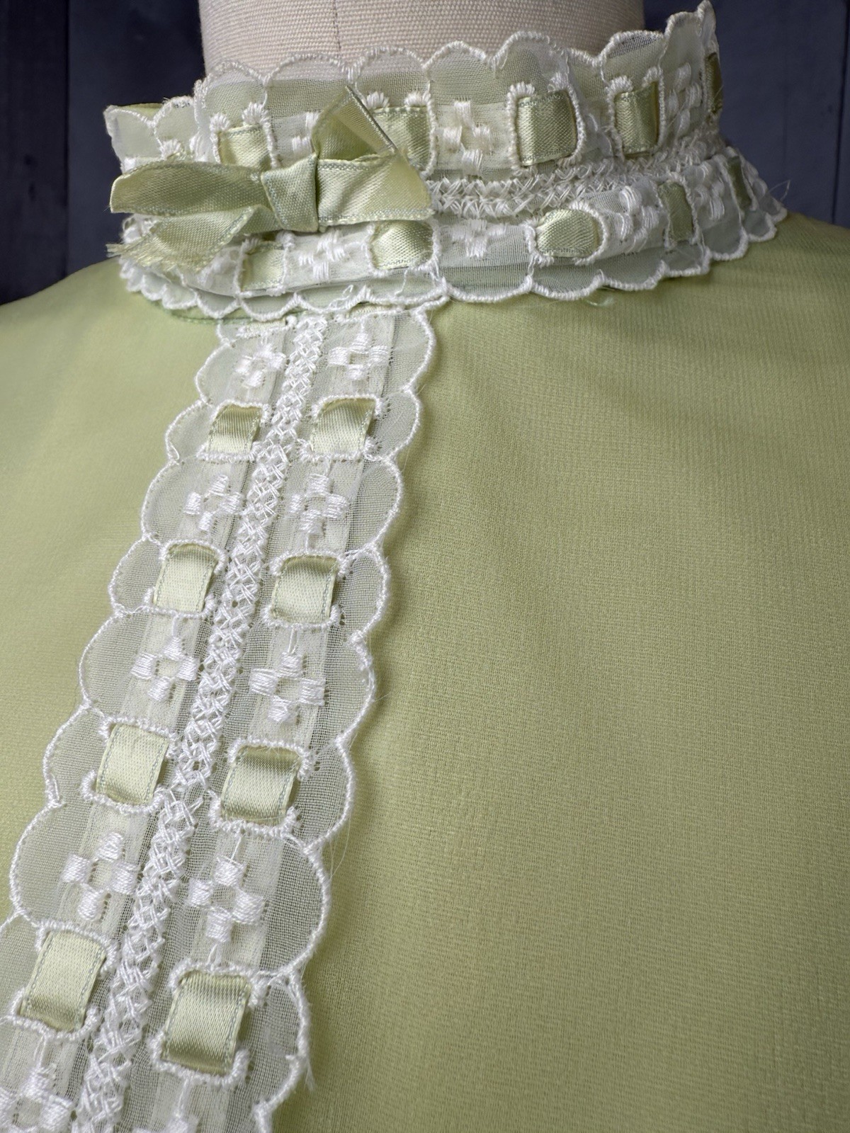 Vintage 70s Lorrie Deb Silk Chiffon Overlay Gown ~ Green Wedding Prom Maxi S/2