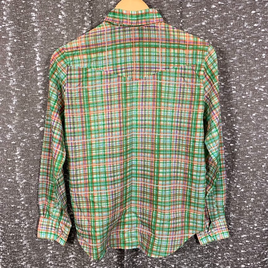 Vintage 70s Sears JR Bazaar Plaid Button Up Shirt Retro Preppy Women’s 13