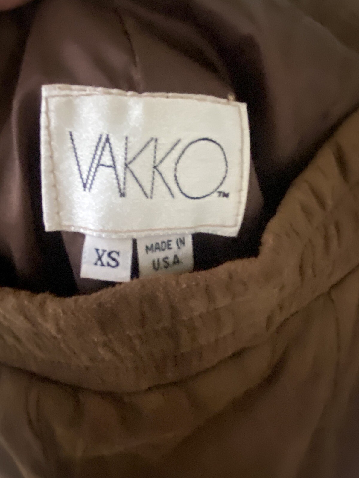 vakko Vintage leather skirt XS Made In USA, Lined Stretch Waist