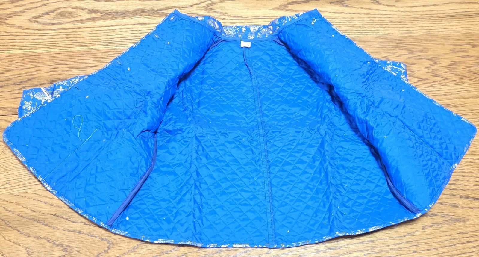 Vintage Blue Oriental-Style Button Front Jacket w/ Gold Lace Trim, Size 4