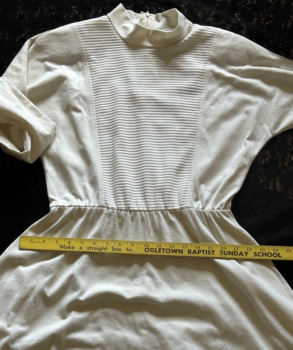 1980s Vintage Charleston Rags Knit Mock Neck Dolman Midi Dress USA M/L Pockets