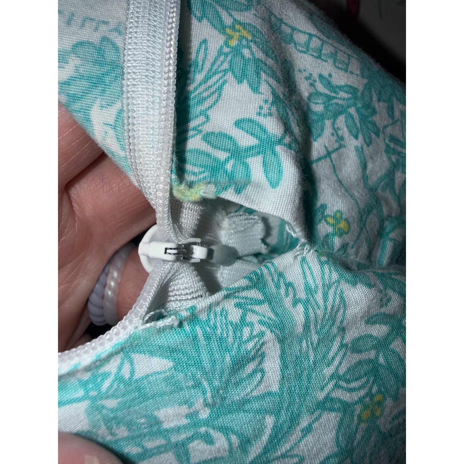 Lilly Pulitzer Vintage Y2K Toile Print Tie Front Top and Skort Set Teal White 10