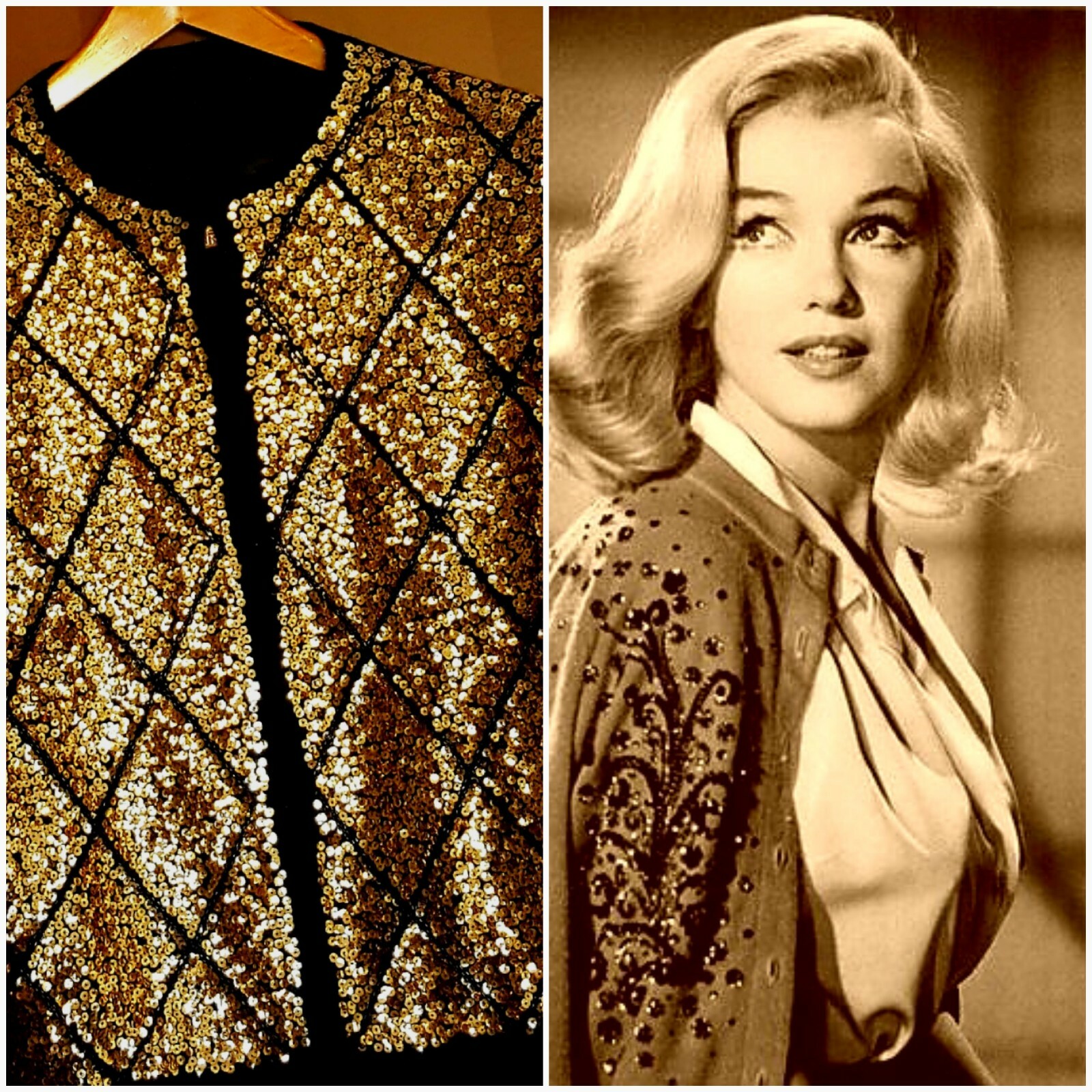 Vintage Original 50s Angora Wool Embroidery Sequin Beaded Cardigan Size M
