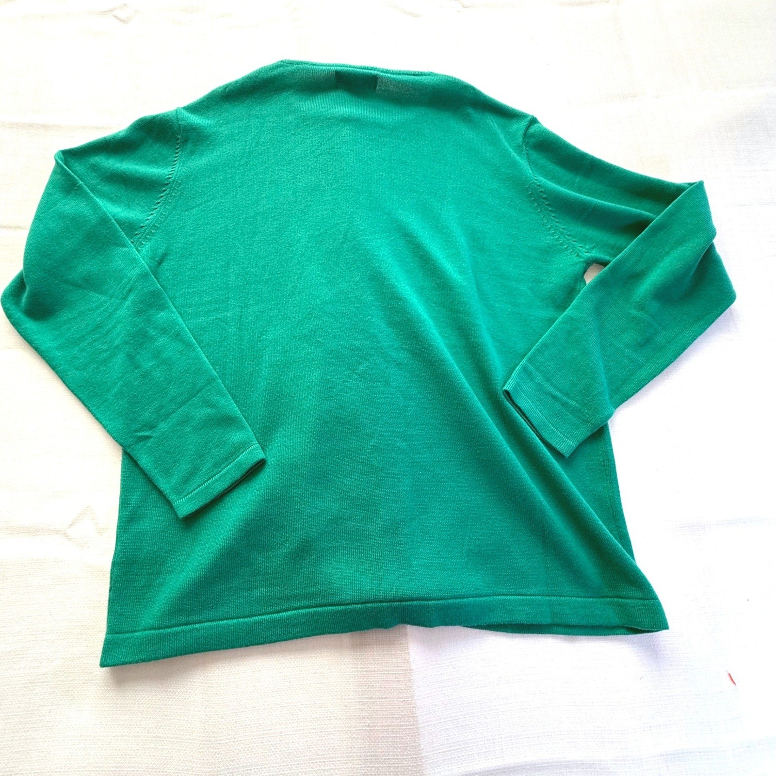 Vintage Yarnworks Green Sweater Medium Cotton Acrylic Minimalist Classic