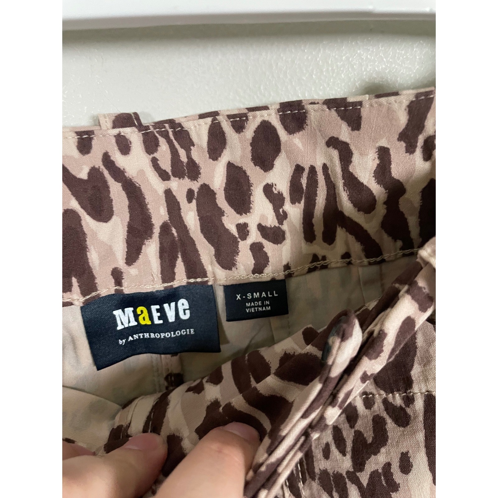Anthropologie Maeve Colette Mini Skirt in Animal Print Size XS Classic Feminine