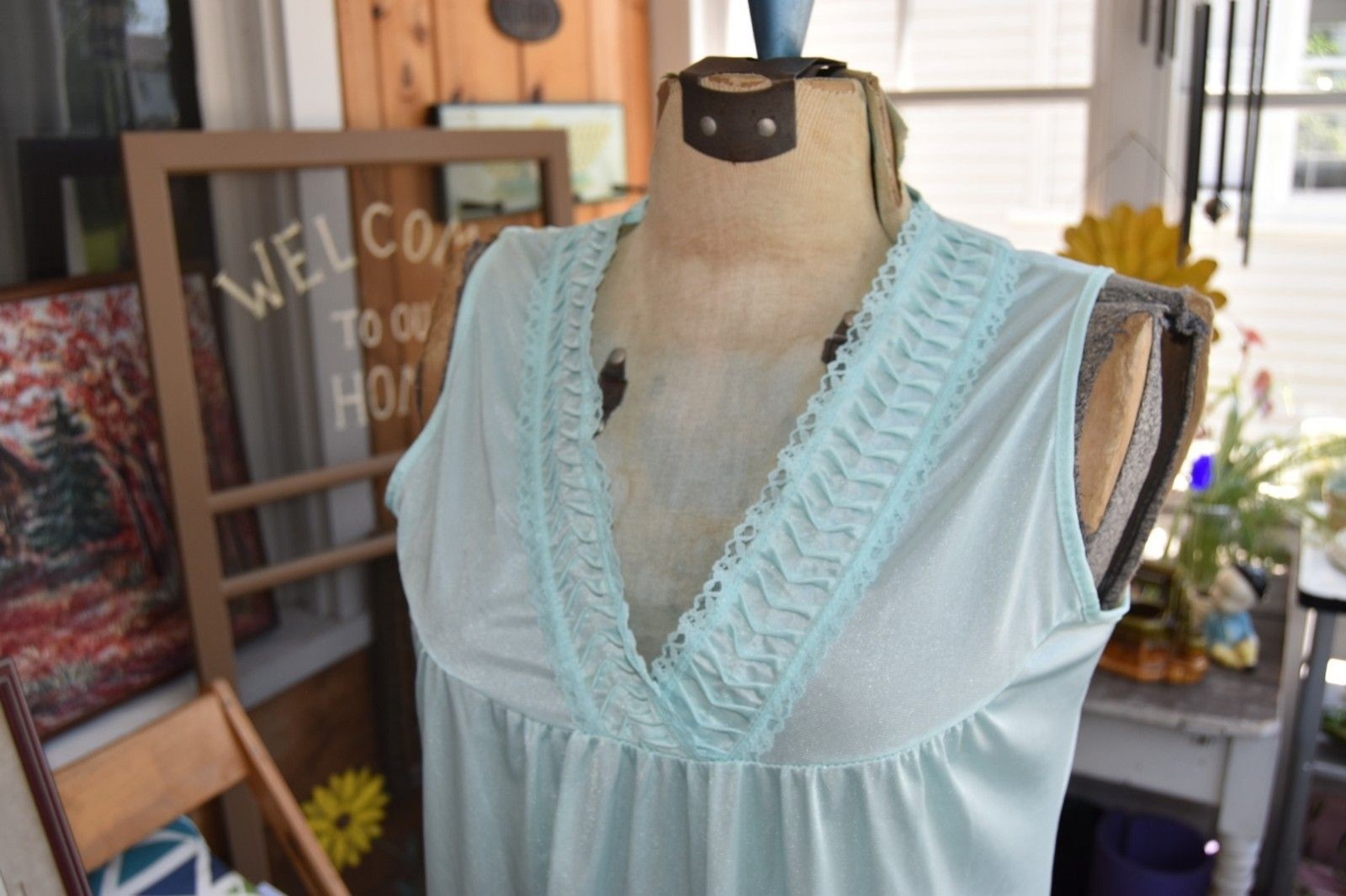 1970s Maxi Length 70s Nightgown Baby Blue „Sidney & Bernstein” Never Worn Small