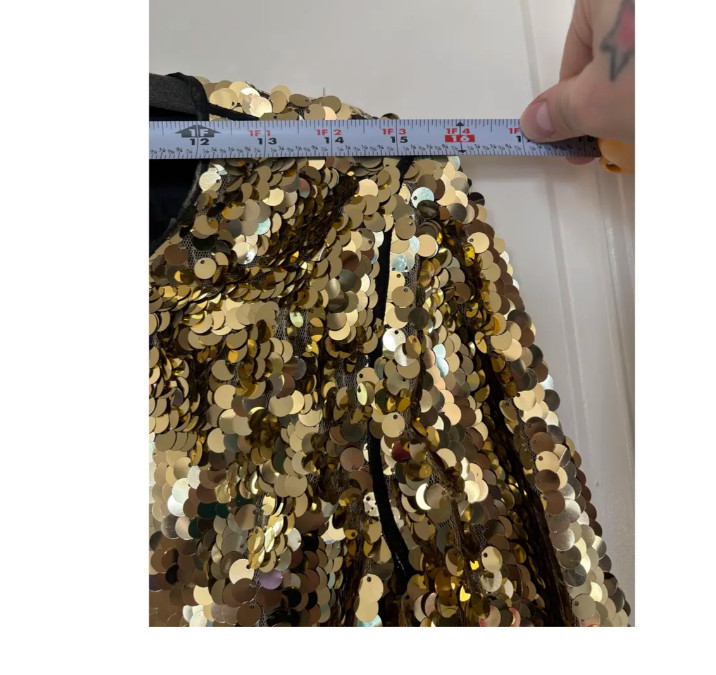 RARE 90s VTG D&G Dolce Gabbana Gold Sequin Jacket Black Trim Italy 40 COA Small