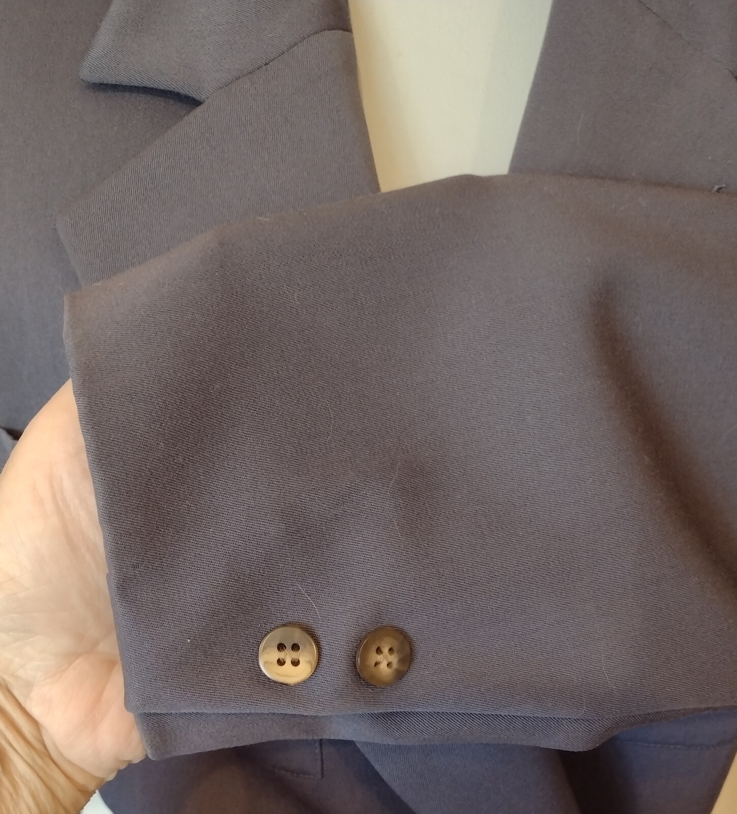 1980’s Ronaldus Shamask 2pc Pant Suit Deep Blue/Grey sz 14