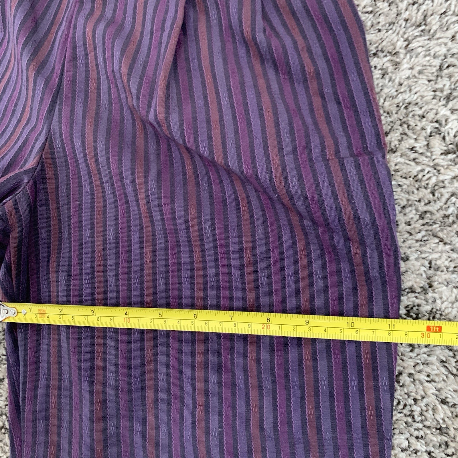 Vintage Happy Legs Pants Parachute Pleated High Rise Purple Black Small