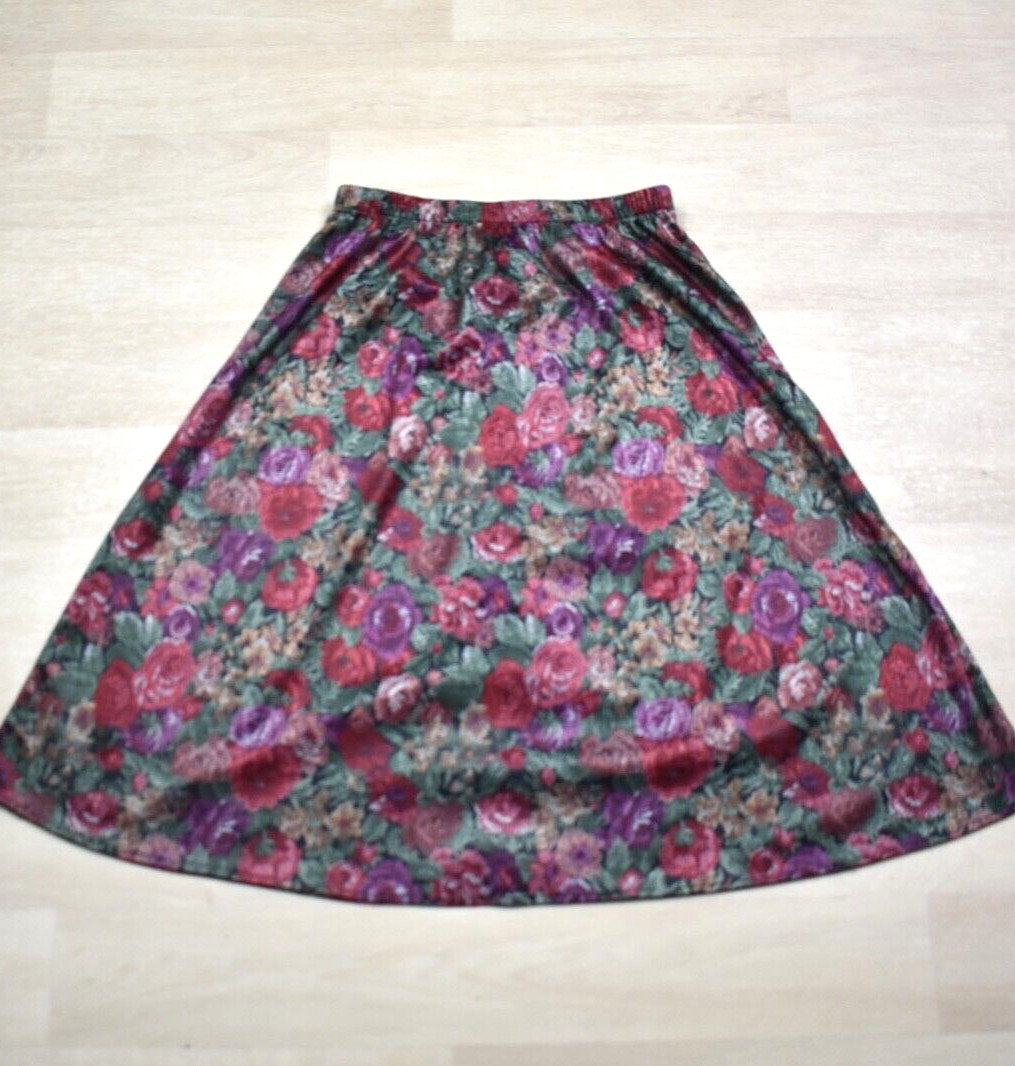 80s Whirlaway Frocks Floral Skirt Suit Set 8 Petite Polyester VTG 1980s