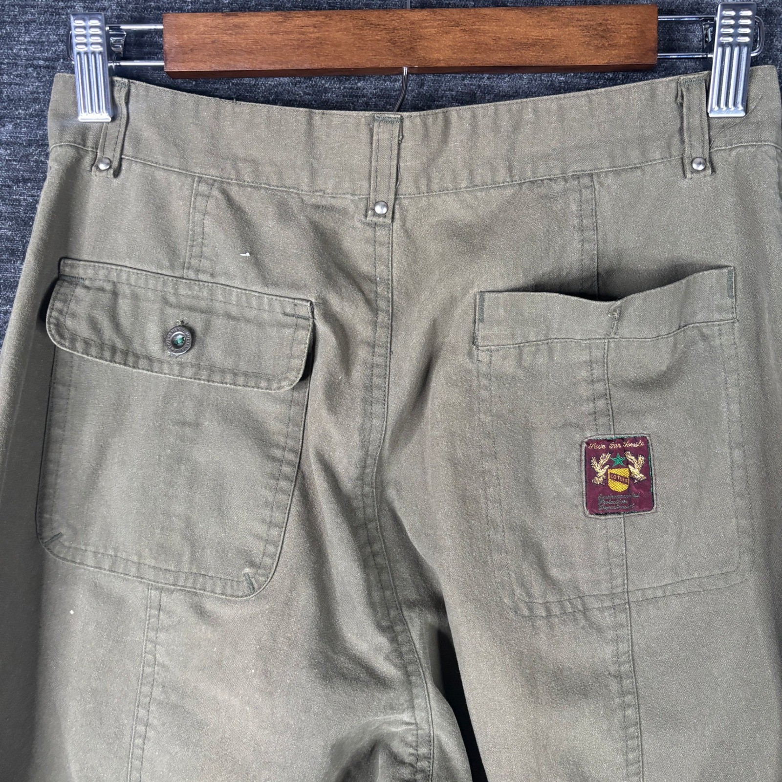 Vintage Cotler High Waisted Cargo Pants Womens 29×34 Green Khaki Tapered Utility