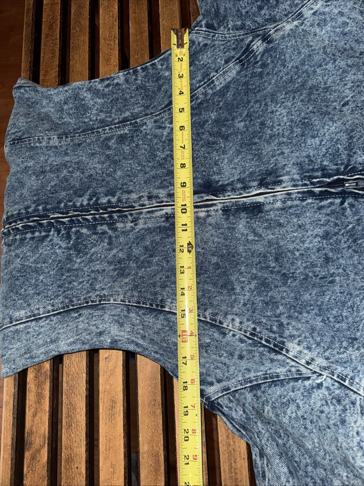 VTG 80’s Paris Blues Acid Washed Denim Full Zip Dress USA 1065C 6012 Size 11