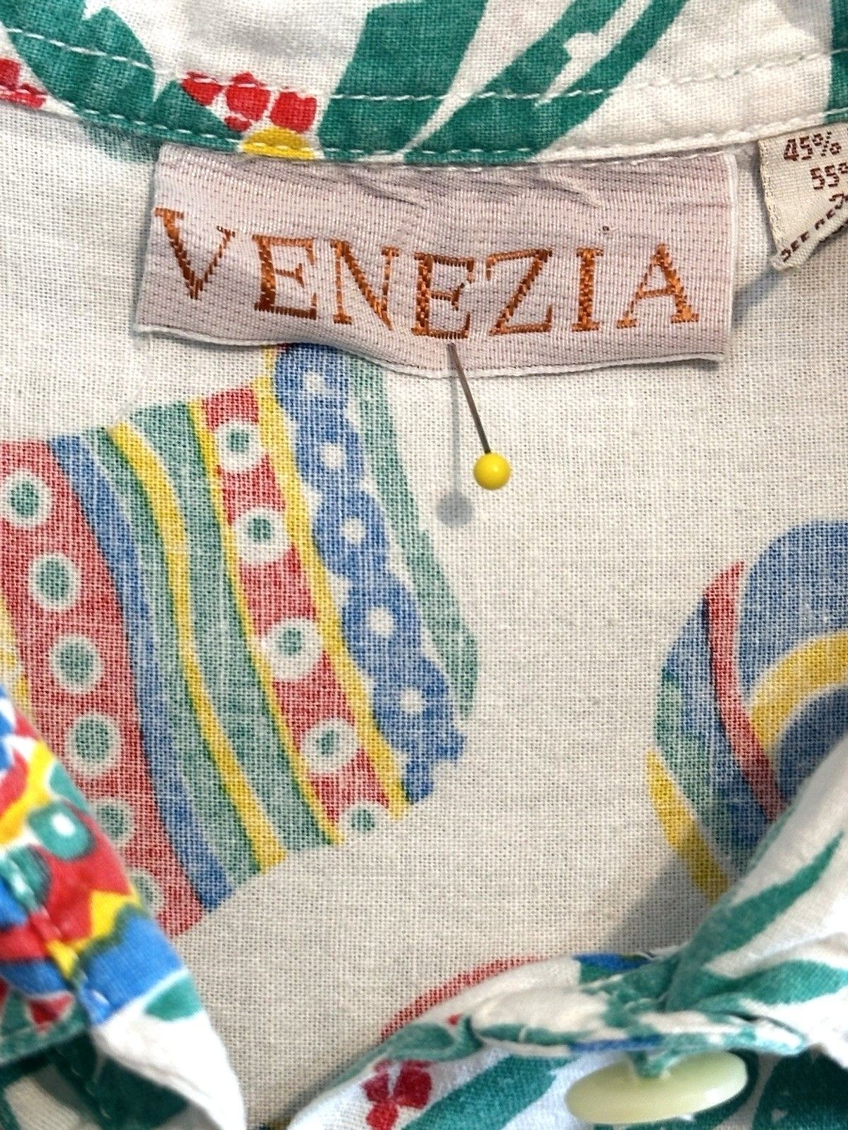Vintage 90s Venezia Mexico Novelty Shirt Sz 26/28, 2X Vacation Sombrero Colorful