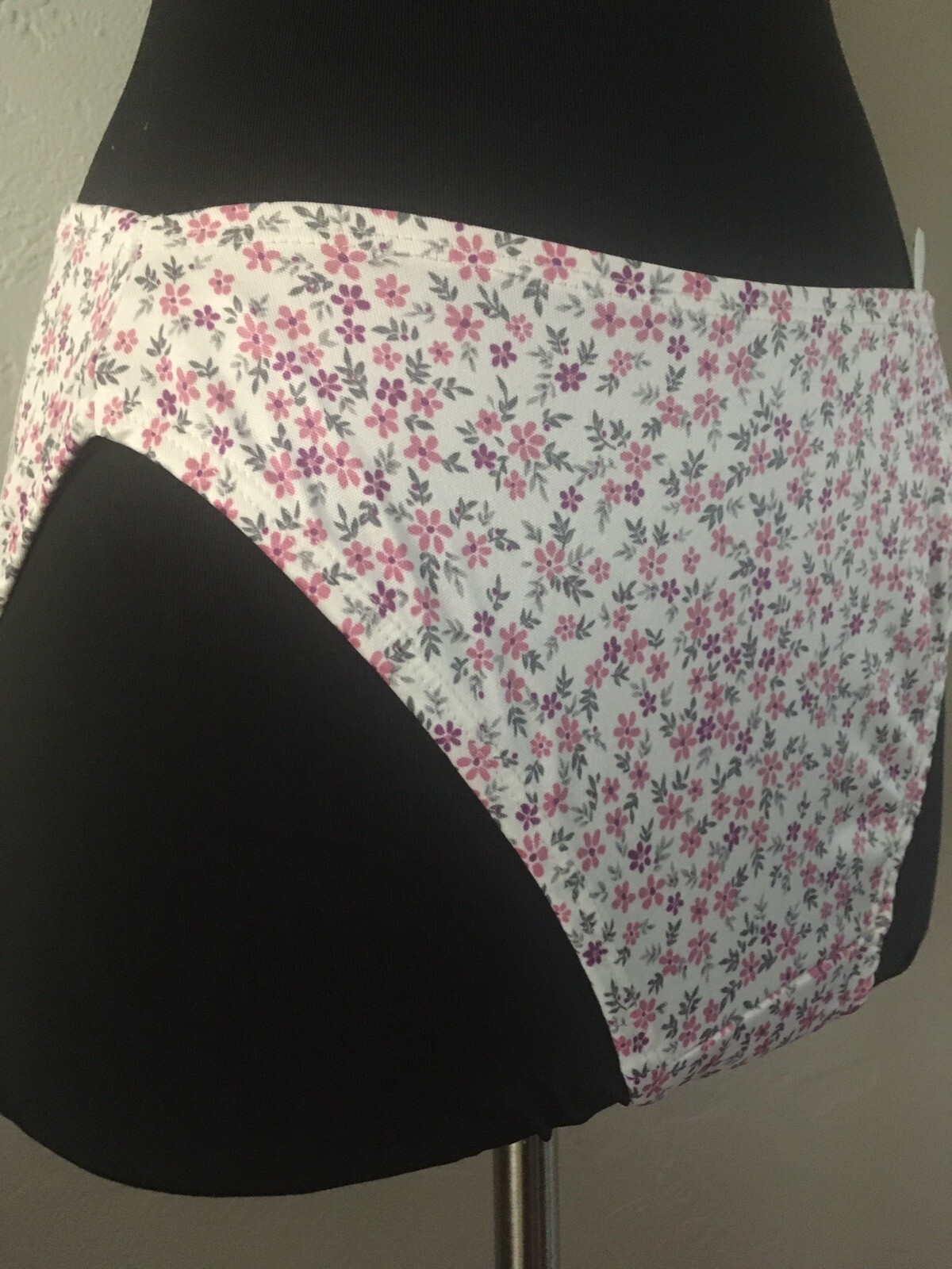 NWT Vintage Kmart Soft Pink Floral High Cut Bikini Brief Panties Size 8