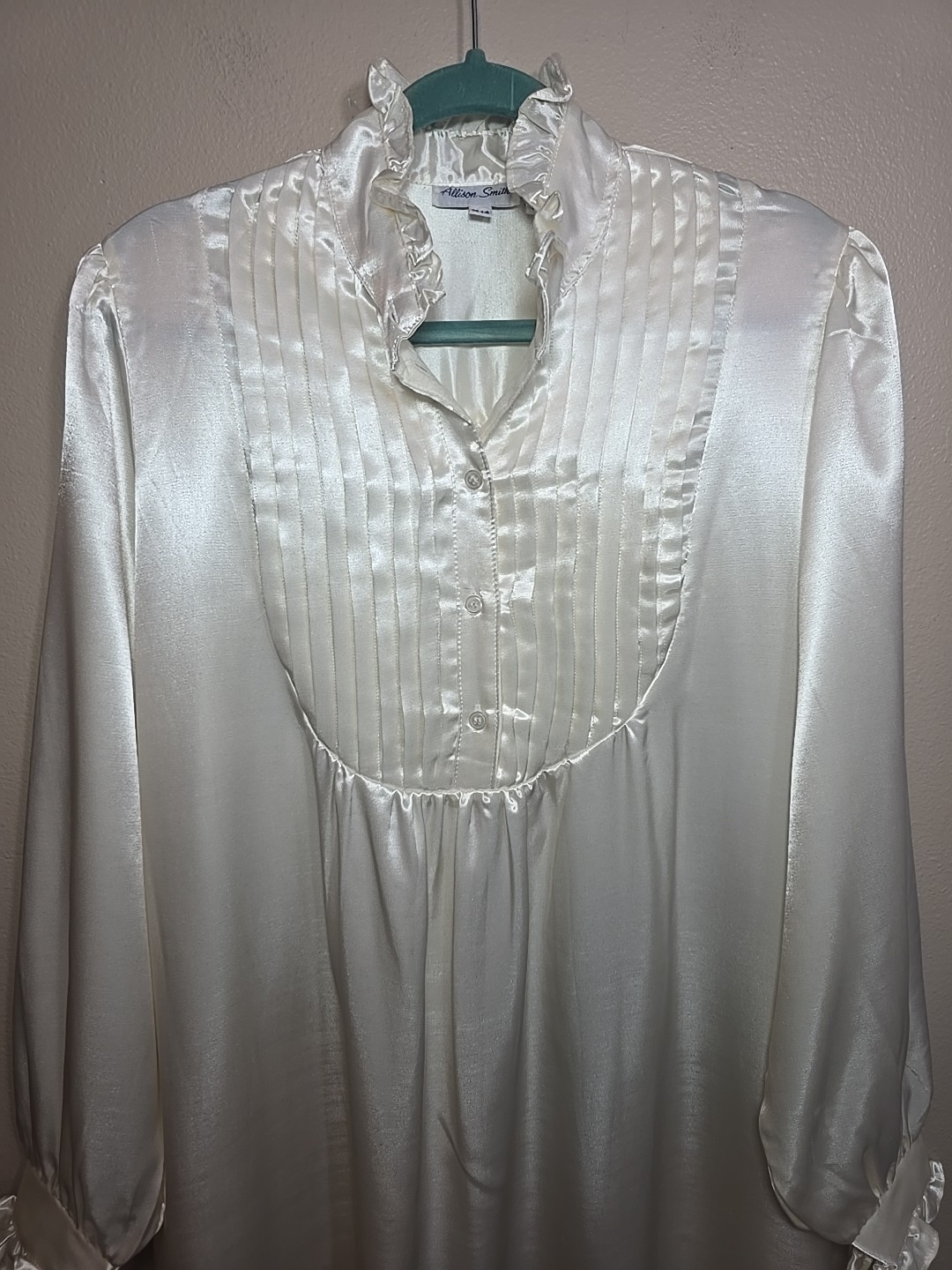 Vintage Allison Smith Satin Nightgown With Flannel Lining Womens Size 14 New…