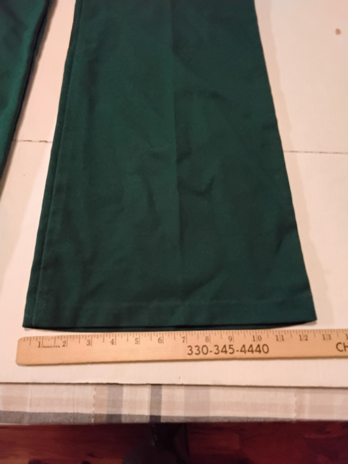 VTG 70s Polyester Green Bell Bottom Pants Women’s 12 (31″x31″) Disco Hippie