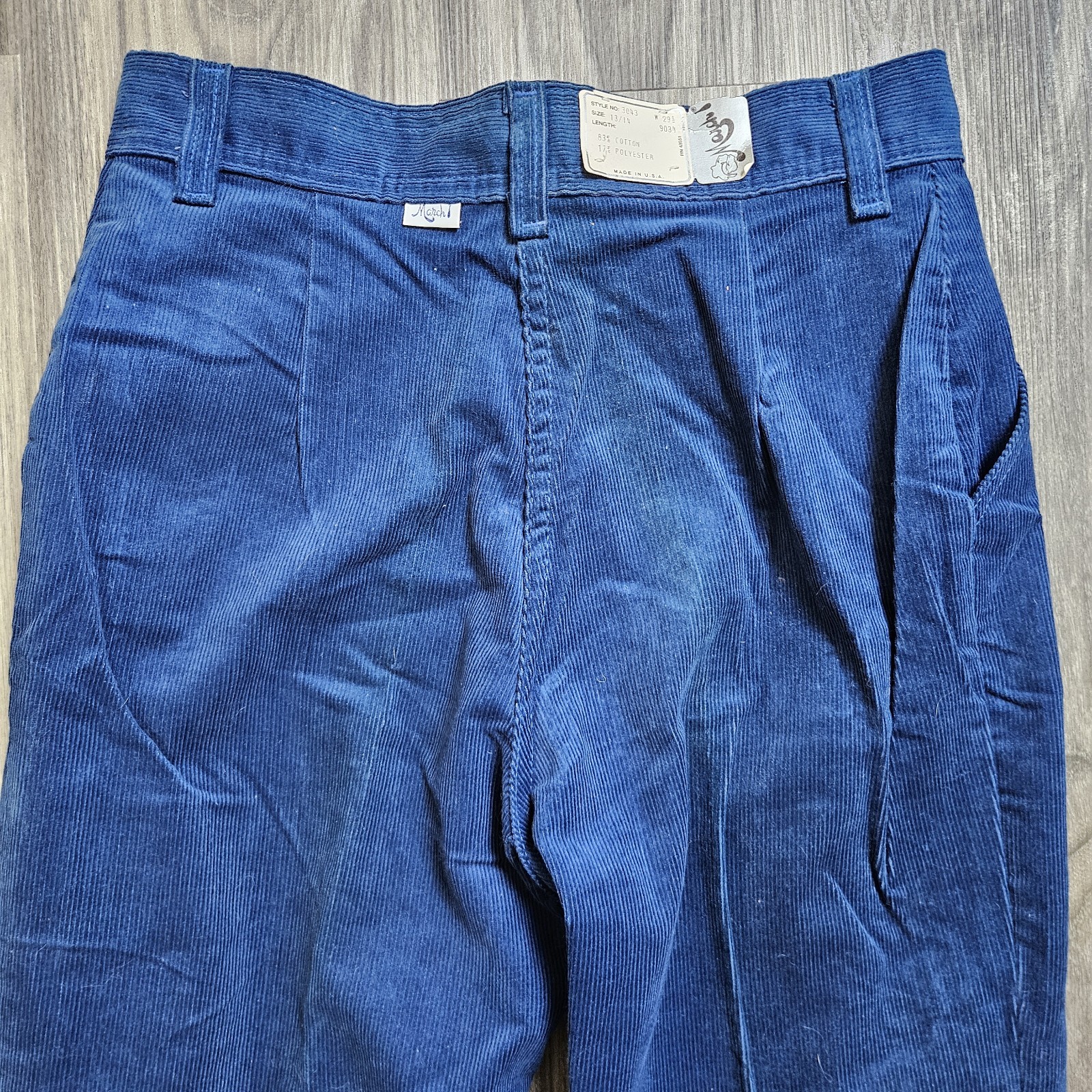 NWT 1980s Women’s Blue March 1 Corduroy Pants High Waisted Mom Jeans 29×32 VTG