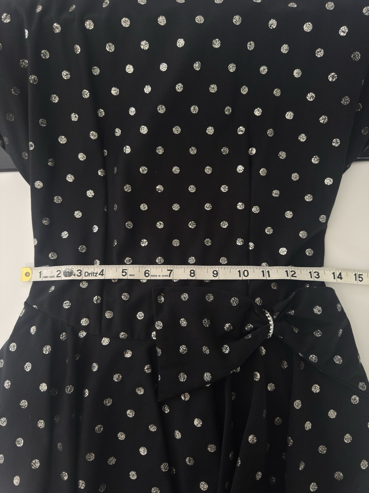 Vintage ifi Black Silver Glitter Polka Dot Peplum Dress – 40’s Retro Style