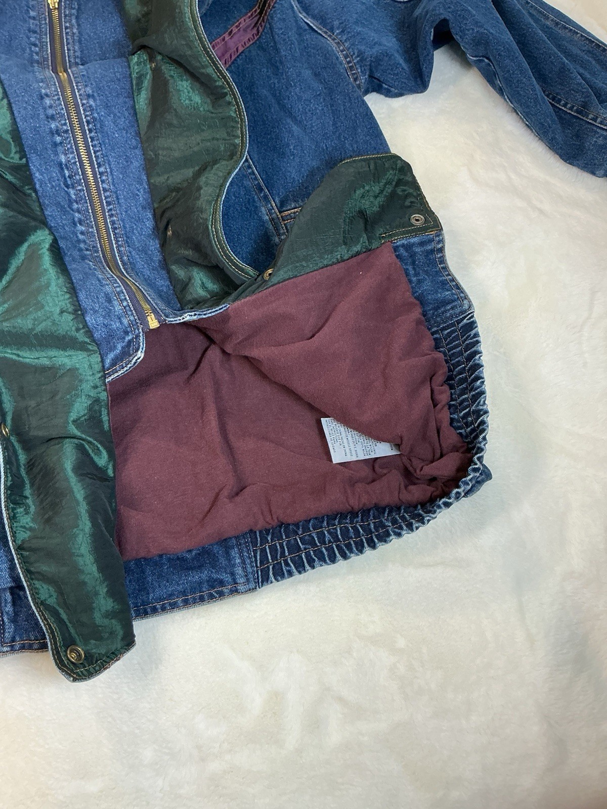 Vintage Rare 80s Western Cotton Current Seen Denim Tapestry Jacket Large