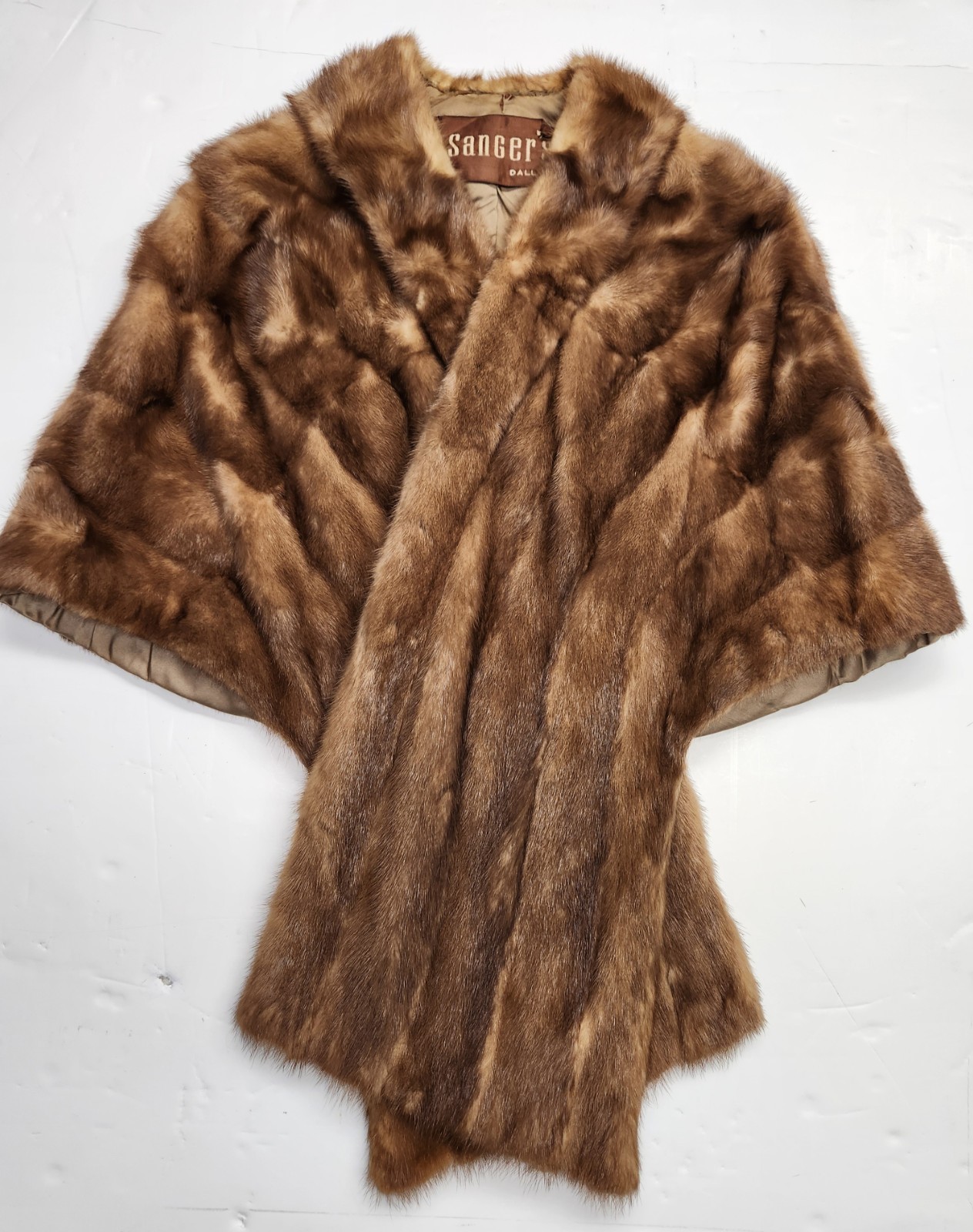 Vintage 1940s/50s Sanger’s Dallas Pastel Mink Fur Stole Wrap Needs Repairs As Is